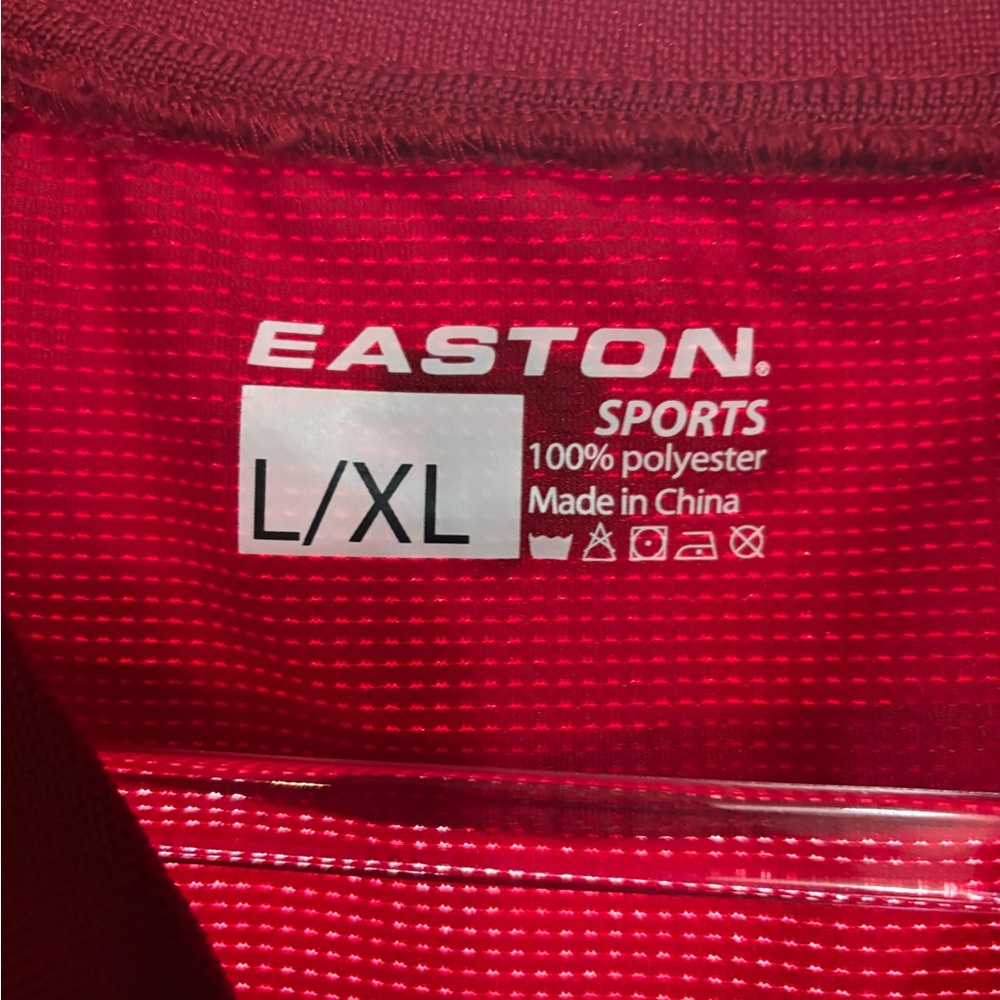 Easton Sports Pullover Jacket Short Sleeve Baseball Softball Red Black Boys L/XL - Picture 4 of 5